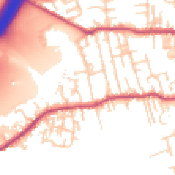 Daytime road noise heatmap for BD19 3AS
