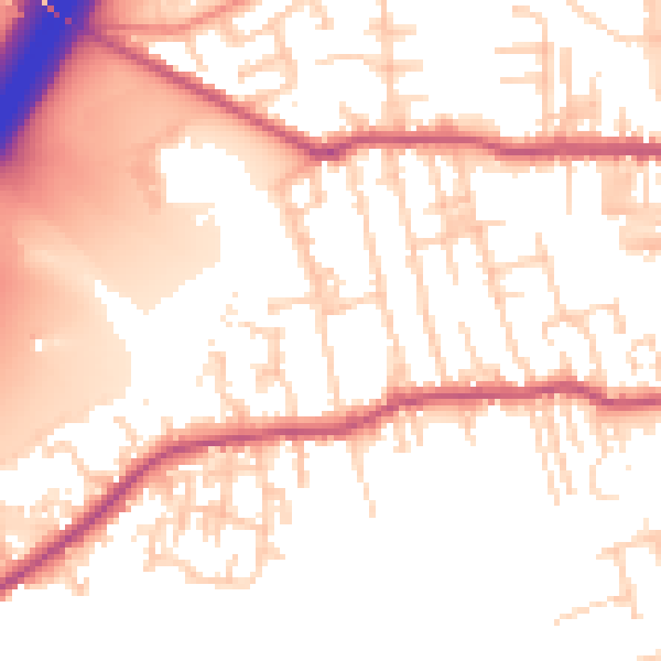 Daytime road noise heatmap for BD19 3AT