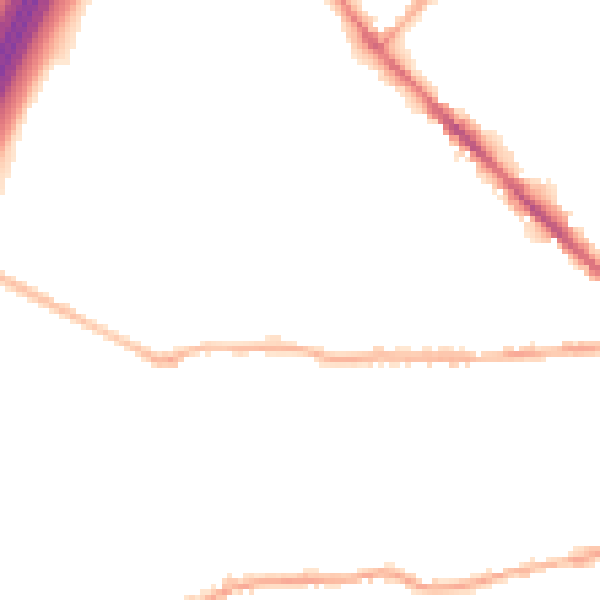 Night-time road noise heatmap for BD19 3AU