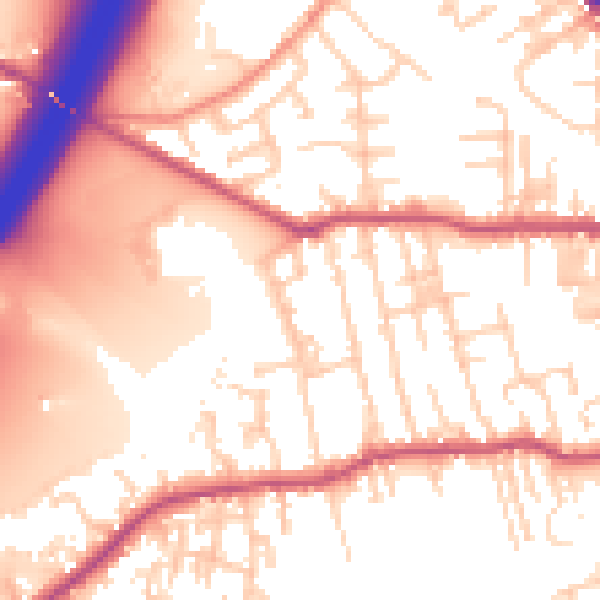 Daytime road noise heatmap for BD19 3AW