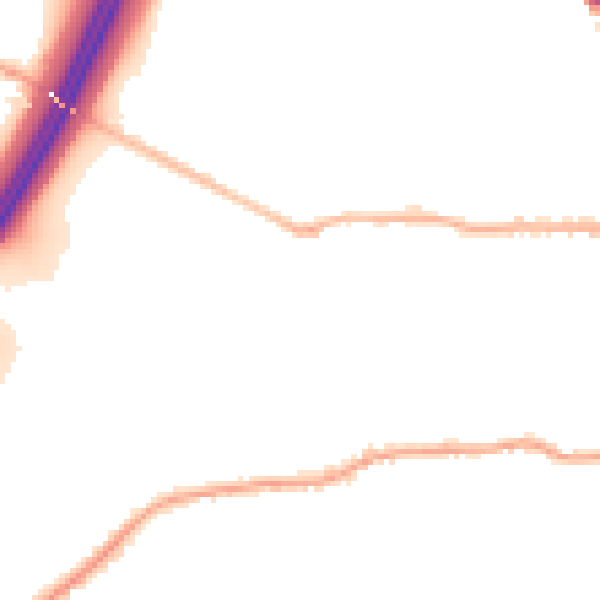 Night-time road noise heatmap for BD19 3AW