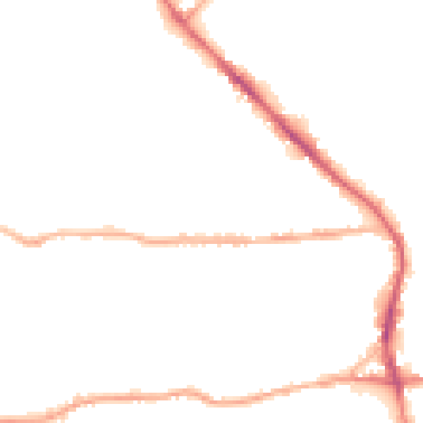 Night-time road noise heatmap for BD19 3AY