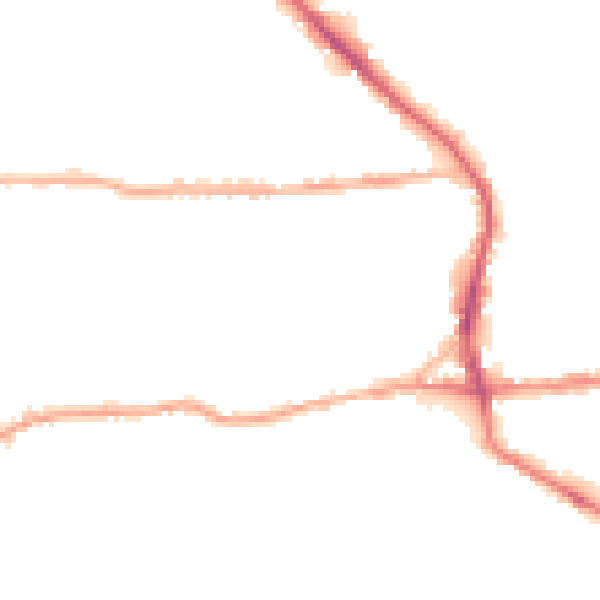 Night-time road noise heatmap for BD19 3BH