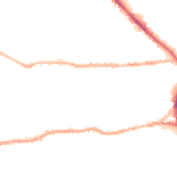 Night-time road noise heatmap for BD19 3DE
