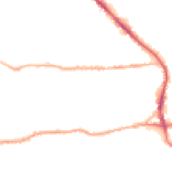 Night-time road noise heatmap for BD19 3DG