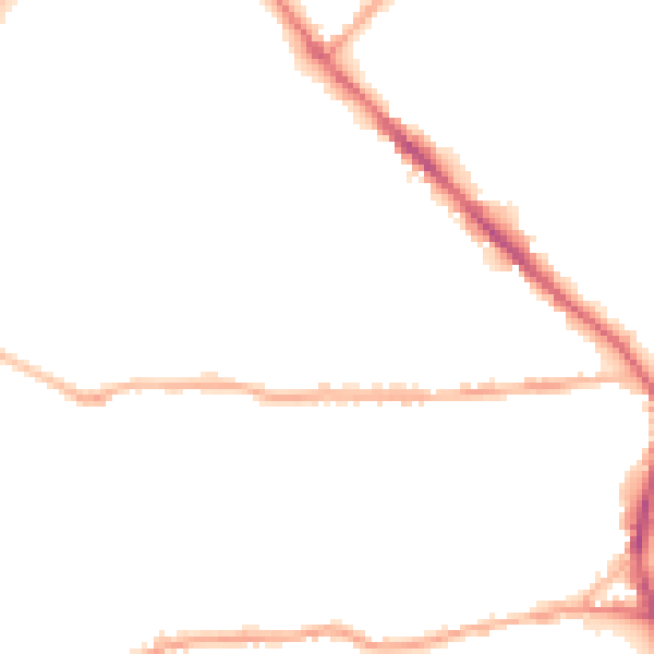Night-time road noise heatmap for BD19 3DH