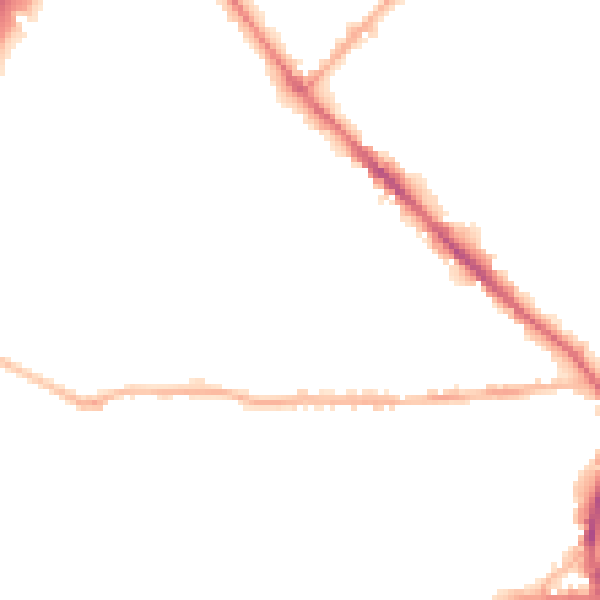 Night-time road noise heatmap for BD19 3DJ