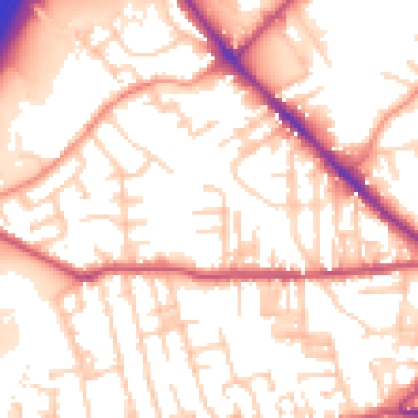 Daytime road noise heatmap for BD19 3DL