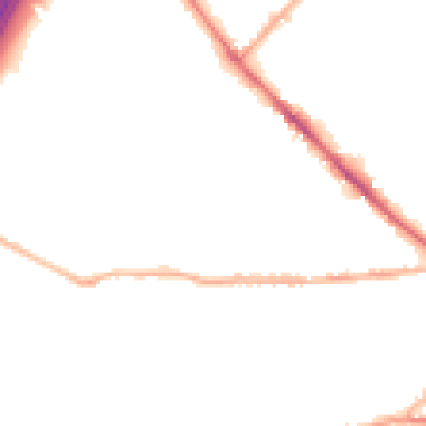 Night-time road noise heatmap for BD19 3DL