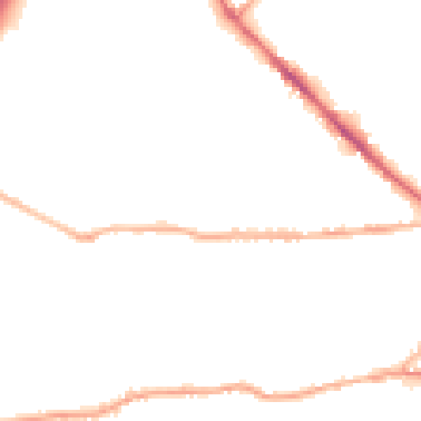 Night-time road noise heatmap for BD19 3DP