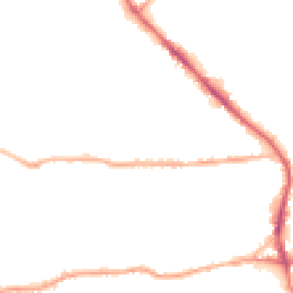 Night-time road noise heatmap for BD19 3DQ