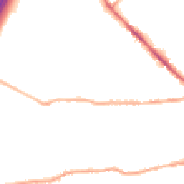 Night-time road noise heatmap for BD19 3DT