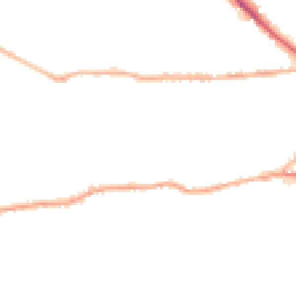Night-time road noise heatmap for BD19 3EX