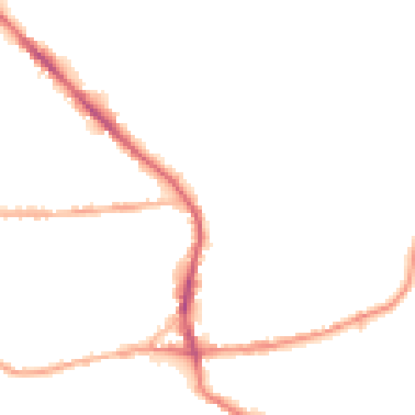 Night-time road noise heatmap for BD19 3LE
