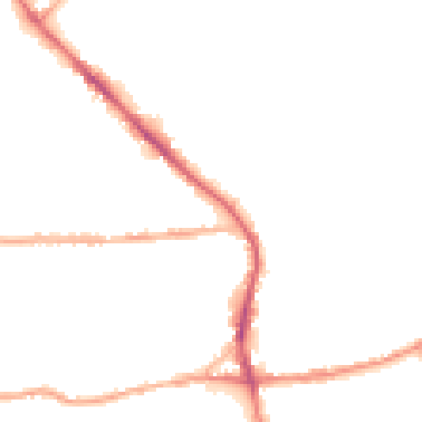 Night-time road noise heatmap for BD19 3LT