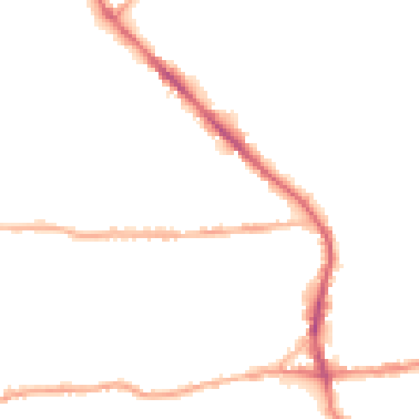 Night-time road noise heatmap for BD19 3NX