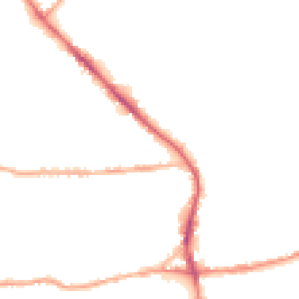 Night-time road noise heatmap for BD19 3PH