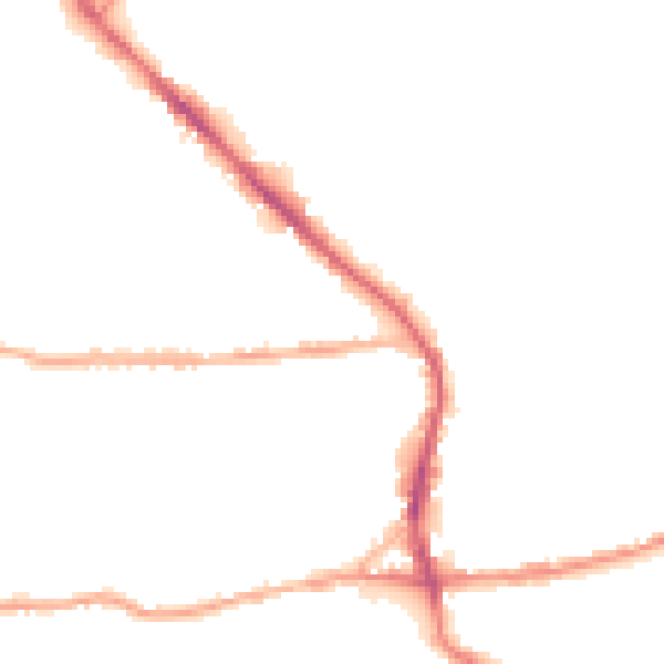 Night-time road noise heatmap for BD19 3PJ