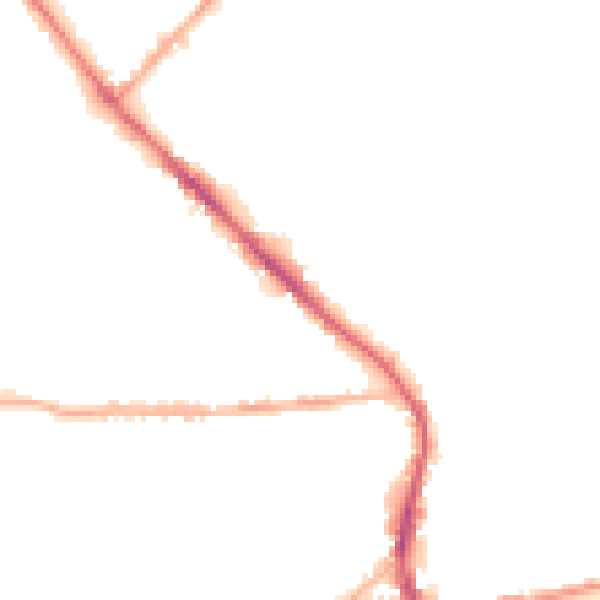 Night-time road noise heatmap for BD19 3PT