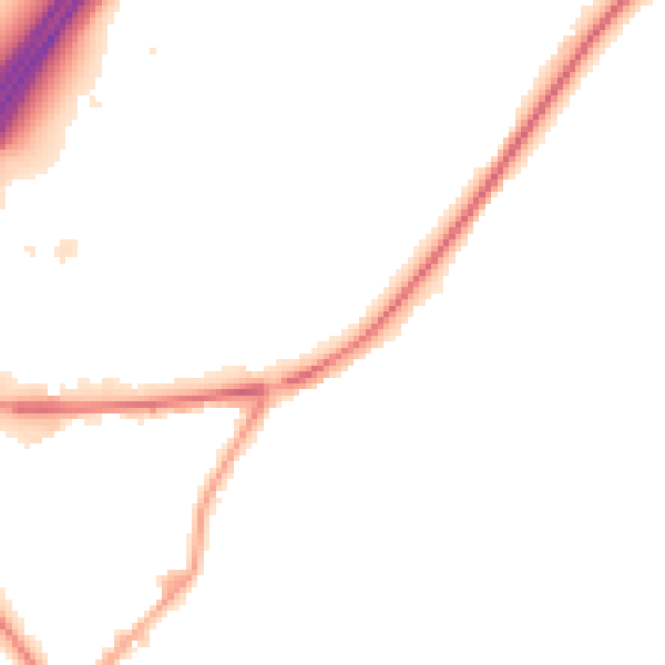 Night-time road noise heatmap for BD19 4DZ