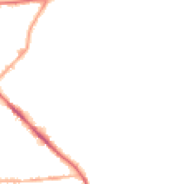Night-time road noise heatmap for BD19 4ET