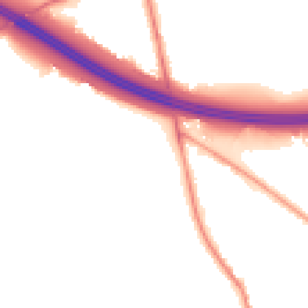 Night-time road noise heatmap for BD19 4FB
