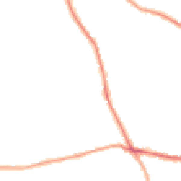Night-time road noise heatmap for BD19 4JT