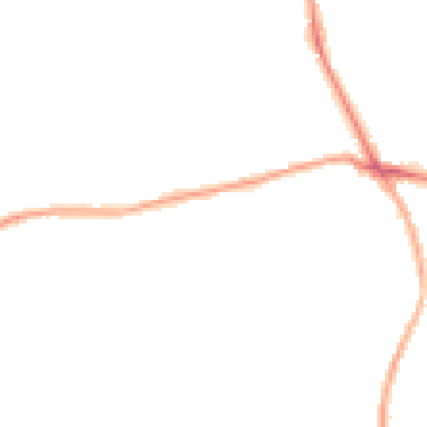 Night-time road noise heatmap for BD19 4NP