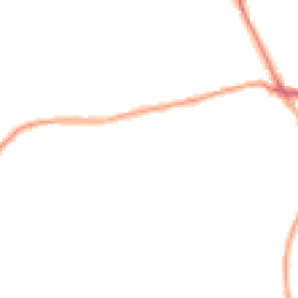 Night-time road noise heatmap for BD19 4NR