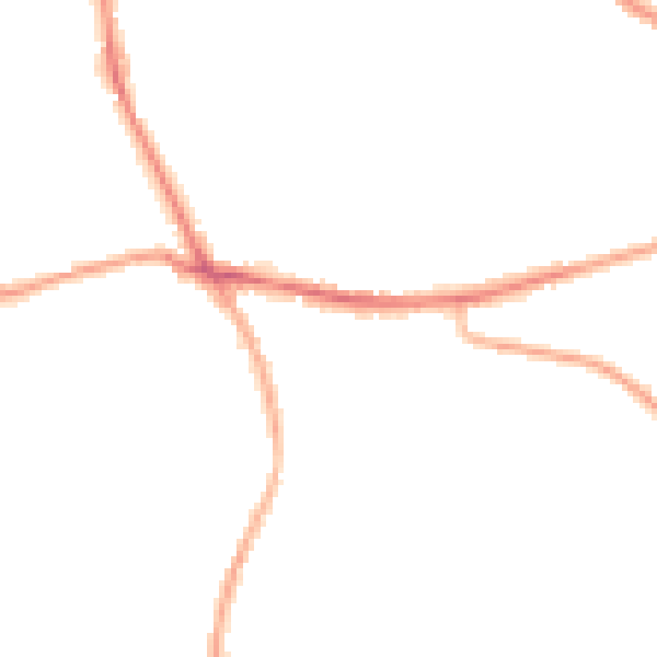 Night-time road noise heatmap for BD19 4QZ