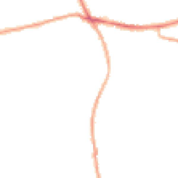 Night-time road noise heatmap for BD19 4RJ