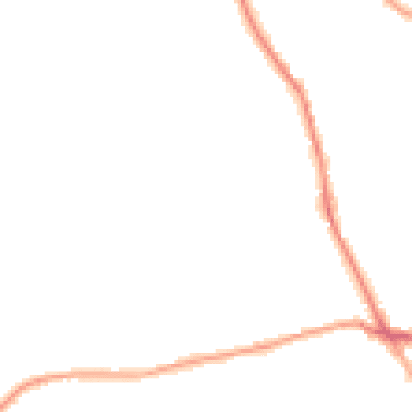 Night-time road noise heatmap for BD19 4SD