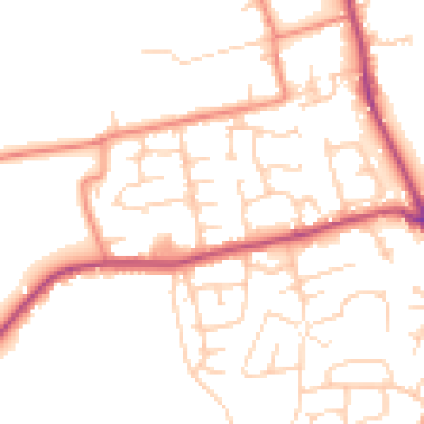 Daytime road noise heatmap for BD19 4SJ