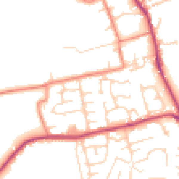 Daytime road noise heatmap for BD19 4SQ