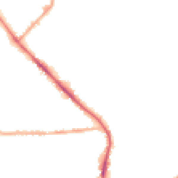 Night-time road noise heatmap for BD19 4TP