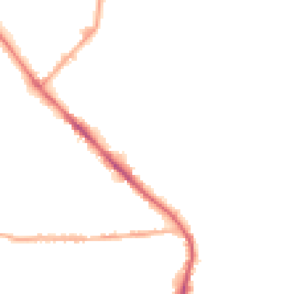Night-time road noise heatmap for BD19 4TR
