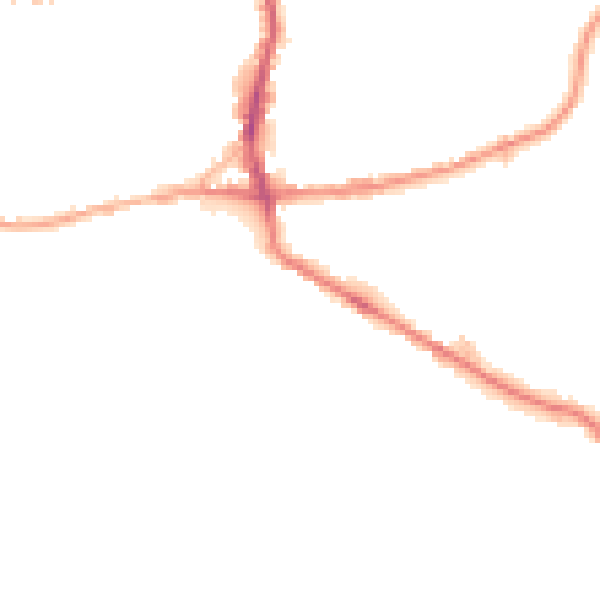 Night-time road noise heatmap for BD19 5BY