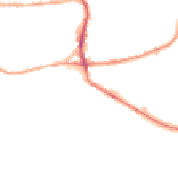 Night-time road noise heatmap for BD19 5DB
