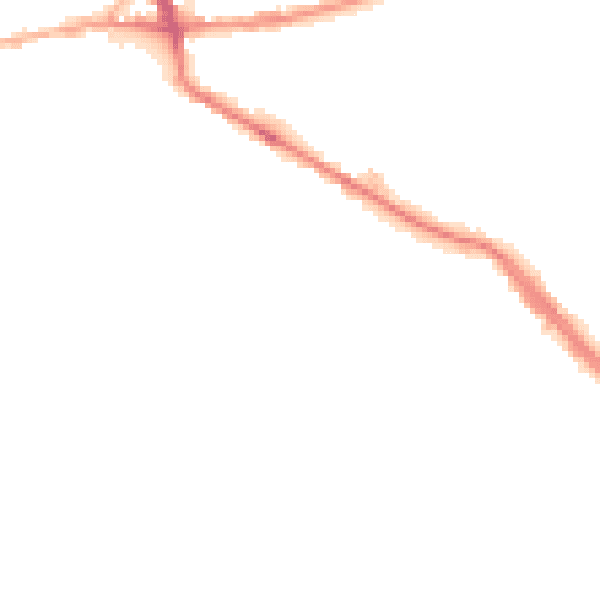 Night-time road noise heatmap for BD19 5DF