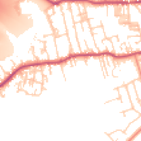 Daytime road noise heatmap for BD19 5DX