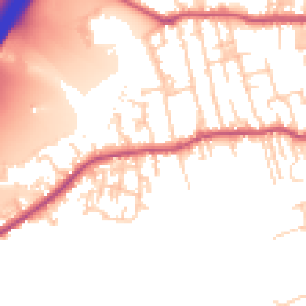 Daytime road noise heatmap for BD19 5EJ