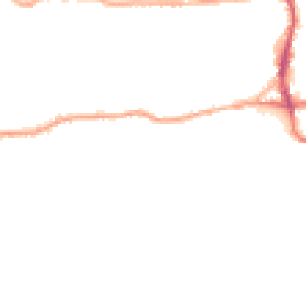 Night-time road noise heatmap for BD19 5HJ