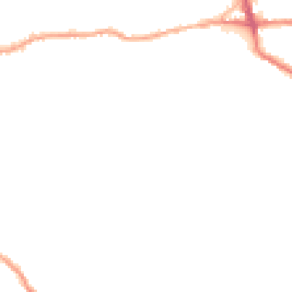 Night-time road noise heatmap for BD19 5JE