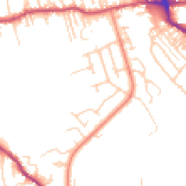 Daytime road noise heatmap for BD19 5JF