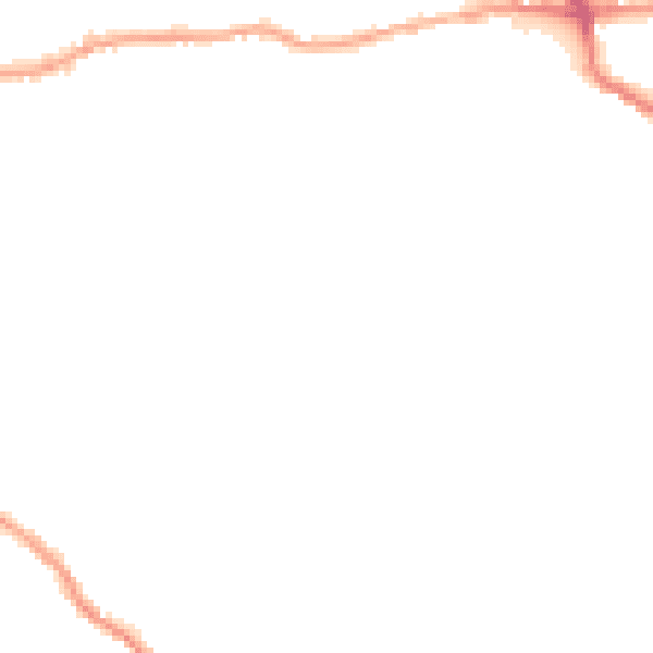 Night-time road noise heatmap for BD19 5JF