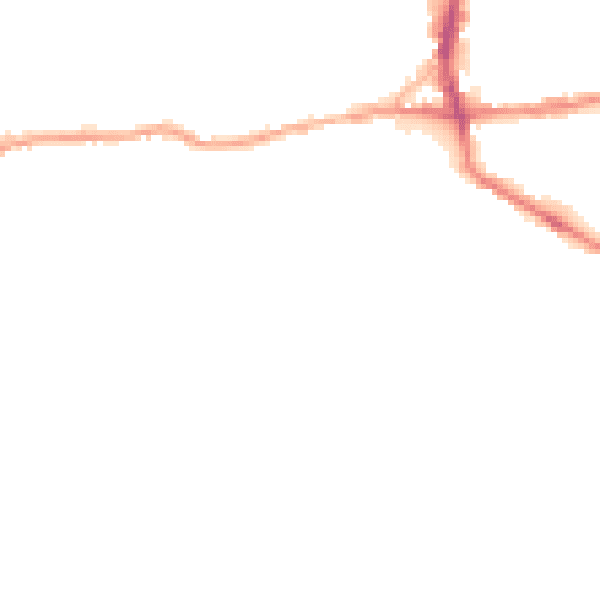 Night-time road noise heatmap for BD19 5JH
