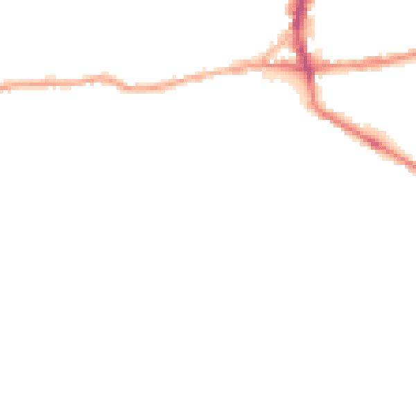 Night-time road noise heatmap for BD19 5JL