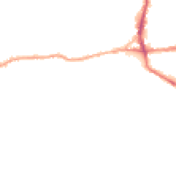 Night-time road noise heatmap for BD19 5JQ