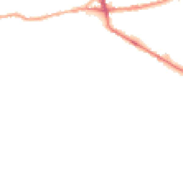 Night-time road noise heatmap for BD19 5JW