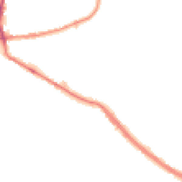 Night-time road noise heatmap for BD19 5NE